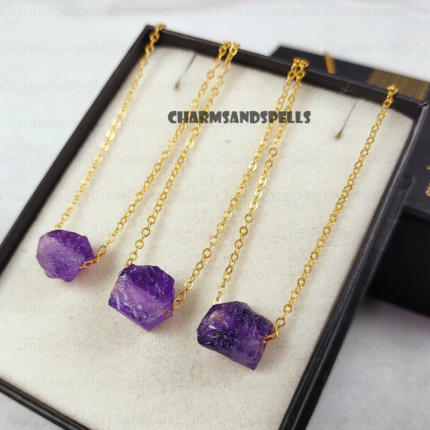 Raw Amethyst Pendant Necklace | February Birthstone Jewelry | Healing Gift