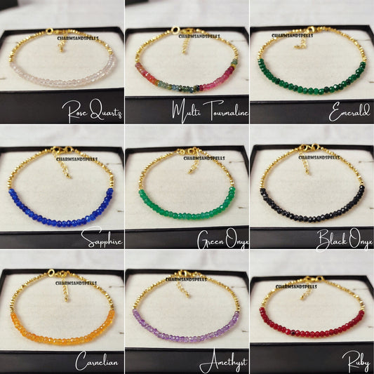 3mm Natural Crystal Healing Stone Bracelet