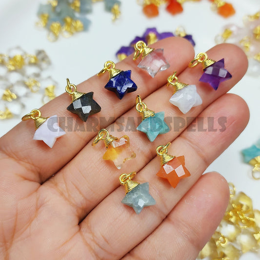 Natural Semi Precious Gemstone Star Pendant