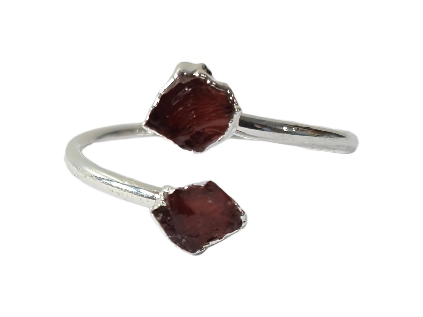 Natural Raw Red Garnet Promise Ring| For Birthday Gift