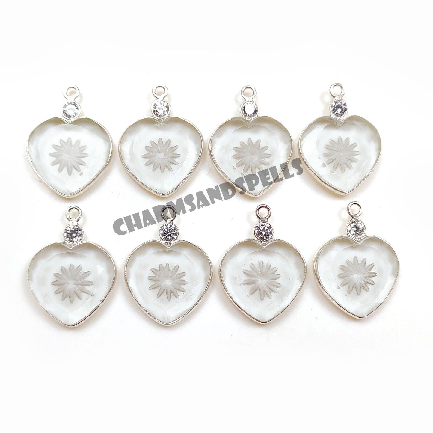 Clear Quartz Heart Necklace, 925 Silver Love Pendant, Healing Crystal Gift