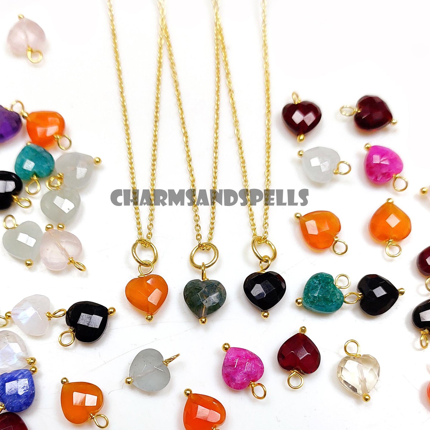 Gemstone Heart Pendant| 925 Silver Wire Wrapped Necklace| Handmade Heart Charm