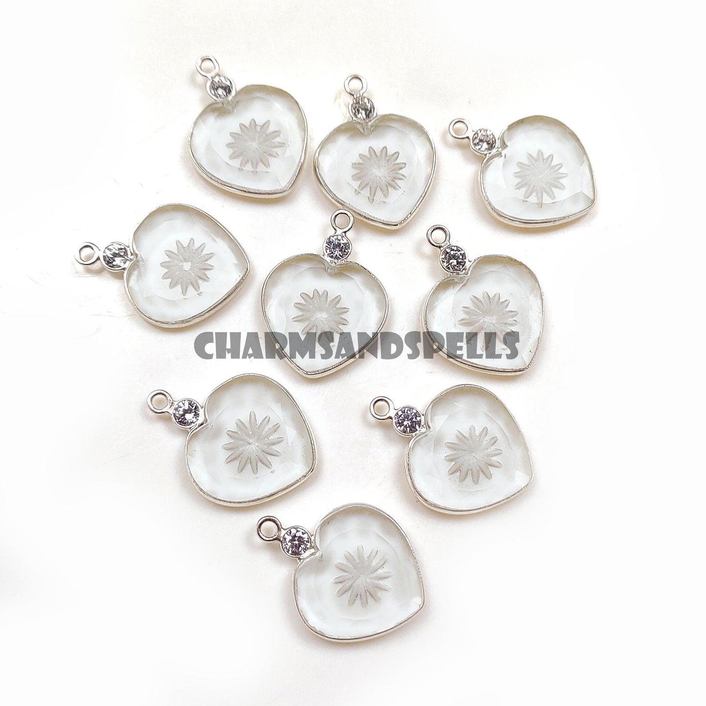 Clear Quartz Heart Necklace, 925 Silver Love Pendant, Healing Crystal Gift