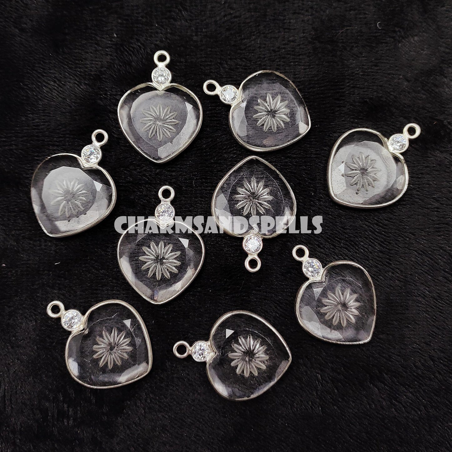Clear Quartz Heart Necklace, 925 Silver Love Pendant, Healing Crystal Gift