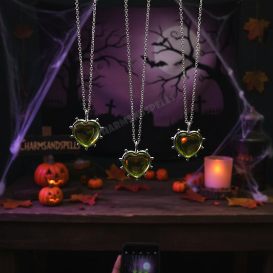 Peridot Quartz Heart Necklace