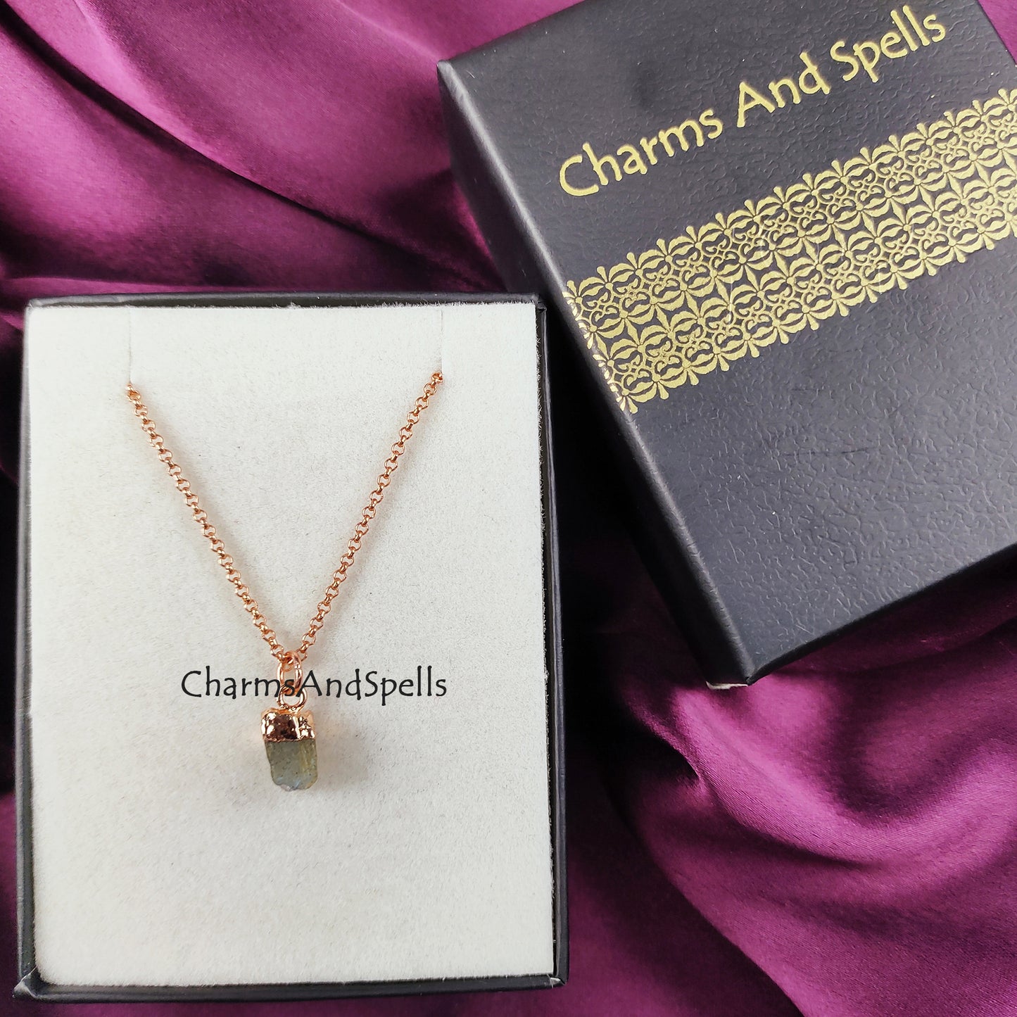 Raw Labradorite Necklace | Natural Crystal Pendant Crown Chakra Jewelry