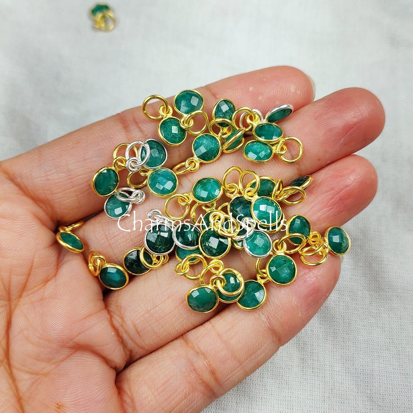 May Birthstone Emerald Pendant, Gold/Silver Plated Emerald Pendant, Gemstone Pendant Necklace, Faceted Emerald Jewelry - Charms And Spells