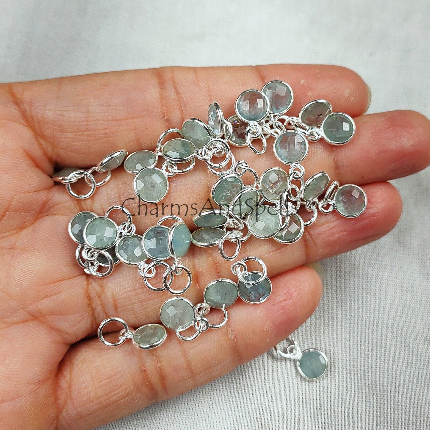 Aquamarine Gemstone Pendent, Silver Plated Pendent, Handmade Pendent, Silver Pendent, Gemstone Pendent, Wedding Gift Pendent - Charms And Spells
