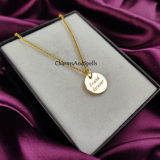 Personalized “Friend Forever” Necklace | Engraved Coin Layering