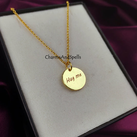 Personalized “Hug Me” Necklace | Engraved Layering