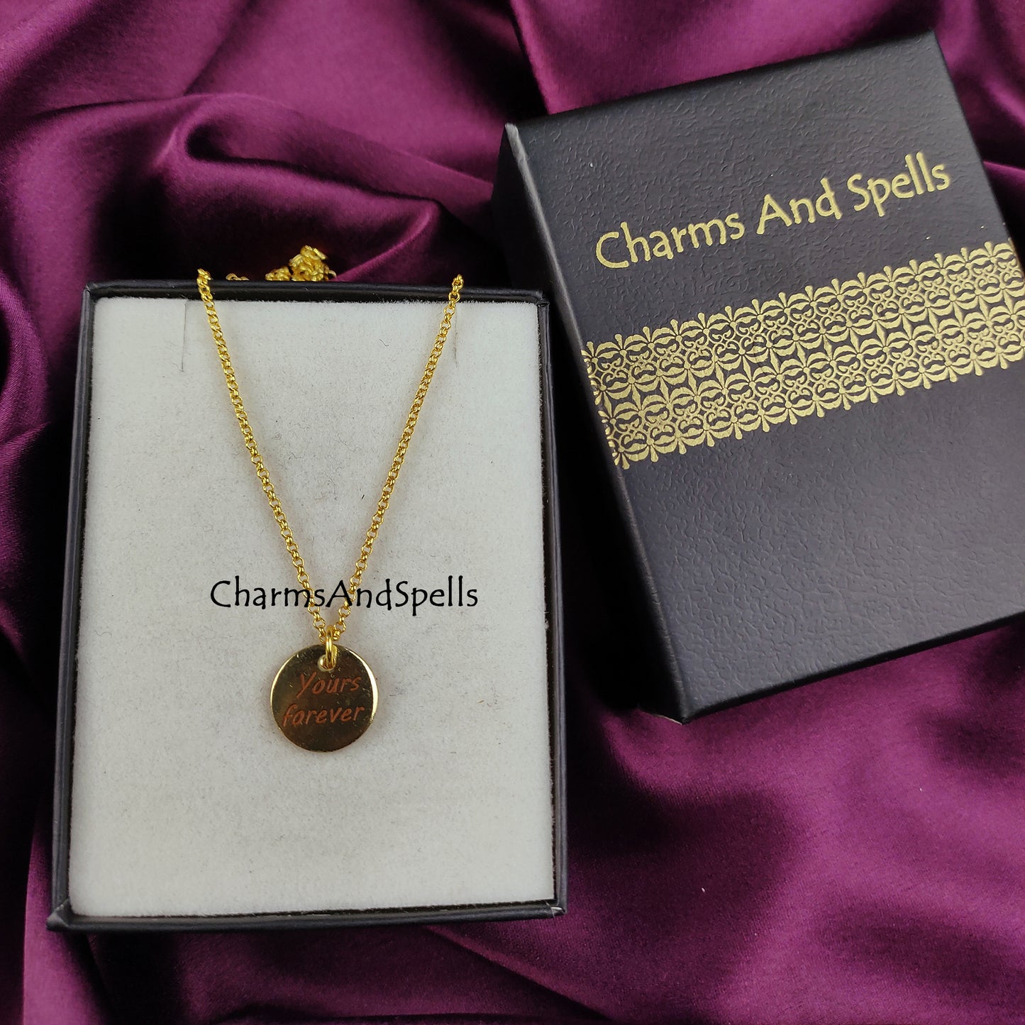 Personalized “Yours Forever” Necklace | Engraved Gold Plated Coin