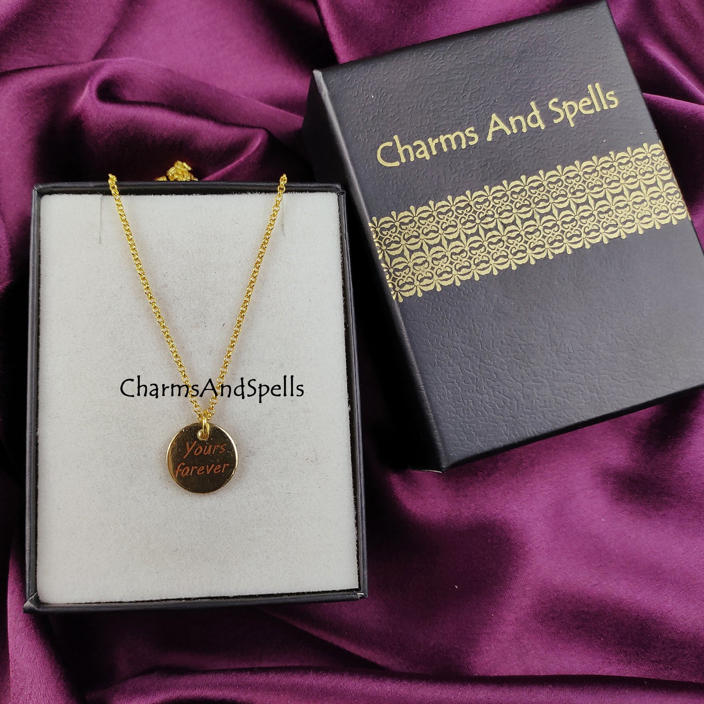 Personalized “Yours Forever” Necklace | Engraved Gold Plated Coin