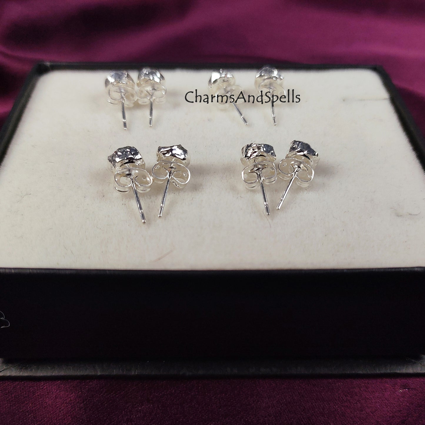 Raw Aquamarine Stud Earrings, Silver Plated Stud Earrings, Electroplated Earrings, Aquamarine Jewelry, Raw Gemstone Earrings, Women Earrings