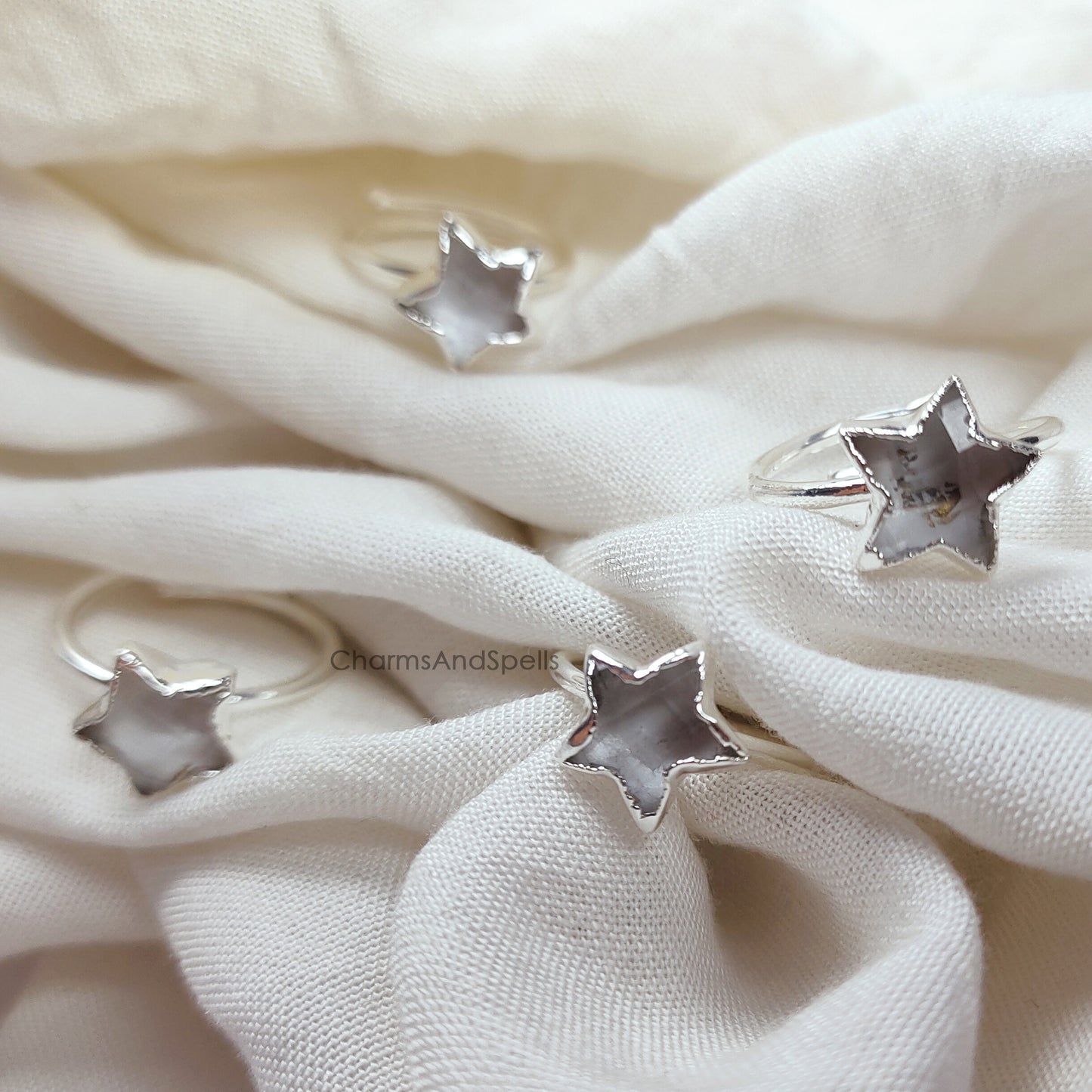 Clear Crystal Quartz Ring | Electroplated Handmade Gemstone Ring