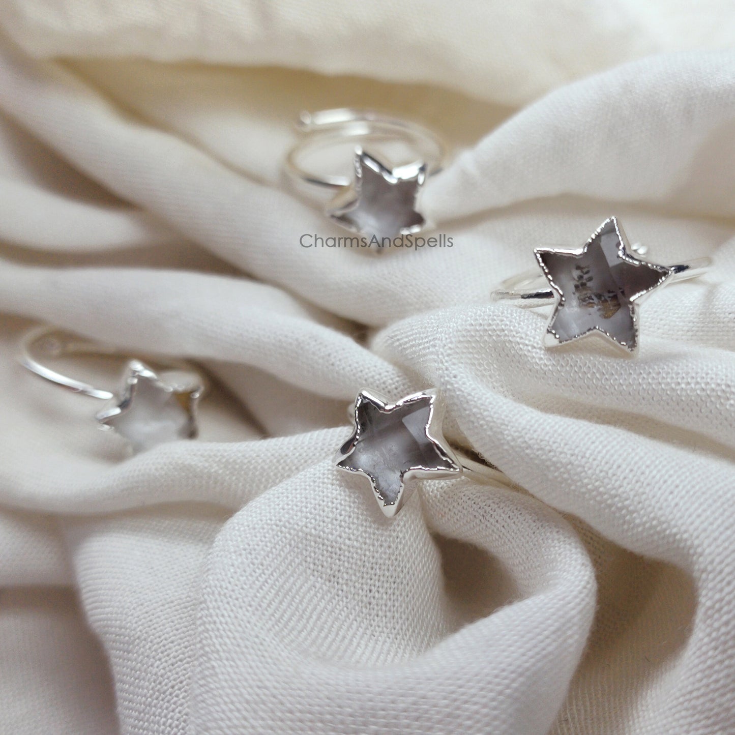 Clear Crystal Quartz Ring | Electroplated Handmade Gemstone Ring
