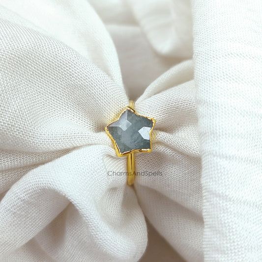 Blue Aquamarine Ring | Handmade March Birthstone Jewelry