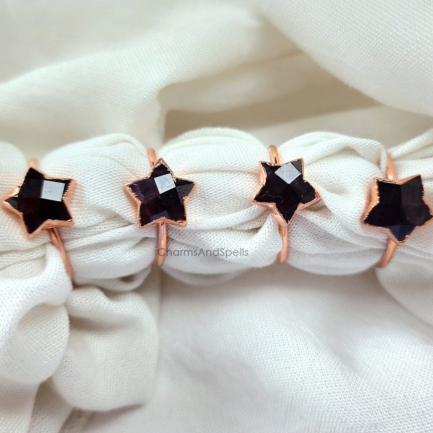 Garnet Star Ring | Handmade Boho January Birthstone Jewelry