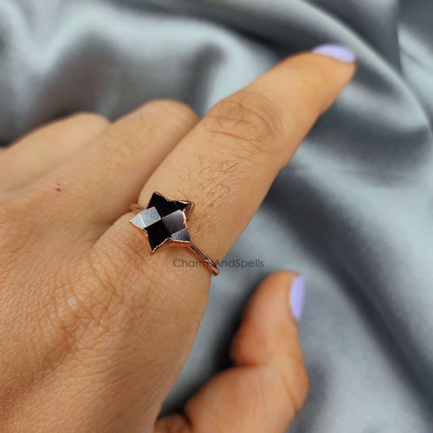 Garnet Star Ring | Handmade Boho January Birthstone Jewelry