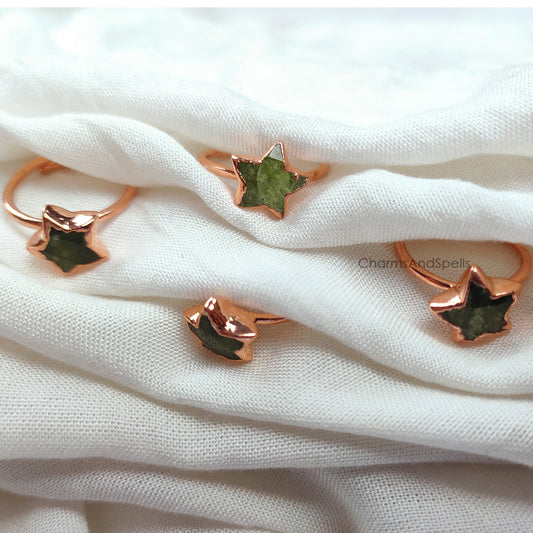 Green Vessonite Ring | Handmade Natural Gemstone Jewelry