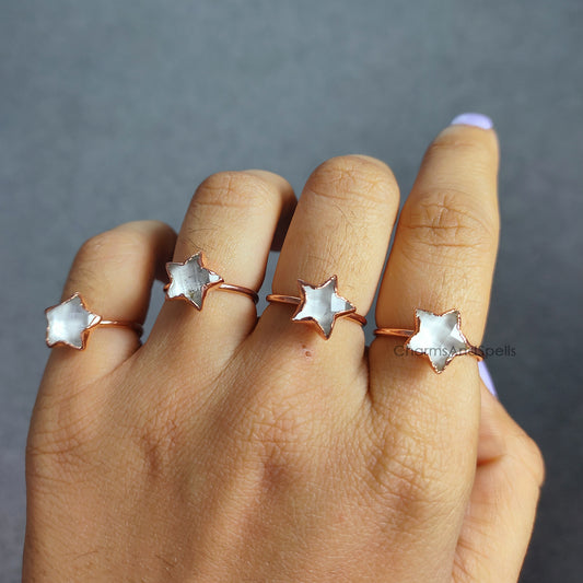 Clear Crystal Quartz Ring | Handmade Healing Gemstone Jewelry