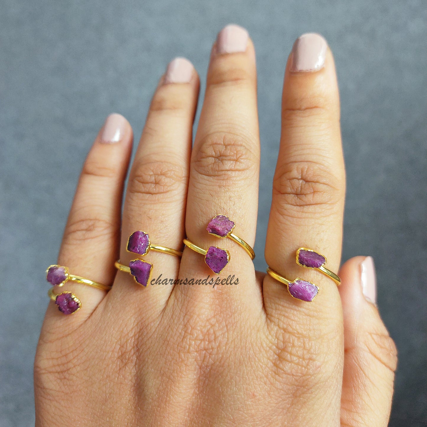 Genuine Raw Ruby Ring | Handmade Natural Gemstone Birthstone Jewelry