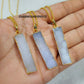 White Sugar Druzy Bar Necklace | Dainty Electroplated Handmade Jewelry