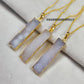 White Sugar Druzy Bar Necklace | Dainty Electroplated Handmade Jewelry