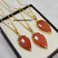 Natural Golden Sandstone Arrowhead Necklace | Handmade Gemstone Jewelry