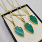 Arrowhead Malachite Pendant Necklace | Handmade Bohemian Vintage Jewelry