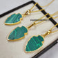 Arrowhead Malachite Pendant Necklace | Handmade Bohemian Vintage Jewelry