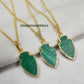 Arrowhead Malachite Pendant Necklace | Handmade Bohemian Vintage Jewelry