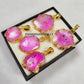 Natural Pink Solar Quartz Necklace | Gold Plated Designer Crystal Jewelry for Women