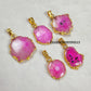 Natural Pink Solar Quartz Necklace | Gold Plated Designer Crystal Jewelry for Women