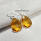 Faceted Citrine Quartz Earrings | Birthstone Pear Crystal Dangle Boho Jewelry