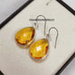 Faceted Citrine Quartz Earrings | Birthstone Pear Crystal Dangle Boho Jewelry