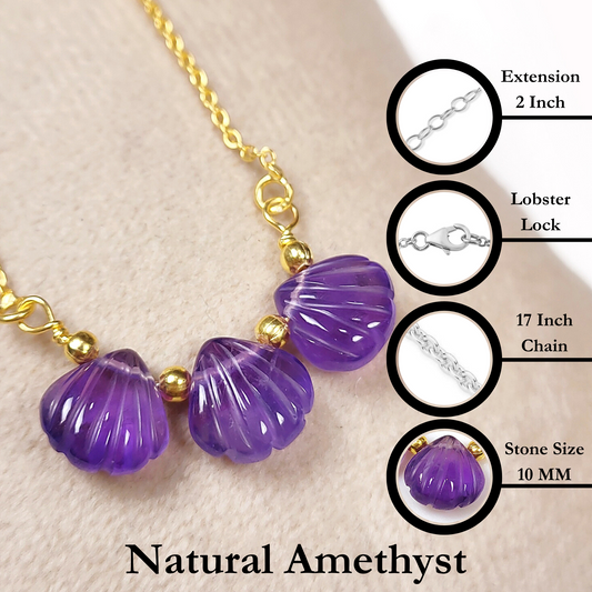 Handmade Purple Amethyst Necklace, Tiny Amethyst Necklace, 925 Silver Chain Necklace, Purple Gemstone, Charm Necklace, Anniversary Day gifts