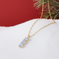 Rainbow Moonstone Necklace| Gold Plated Dainty Blue Moon Pendant| Wiccan Jewelry