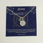 Gemini Zodiac Necklace | Green Aventurine Silver Pendant Astrology Jewelry