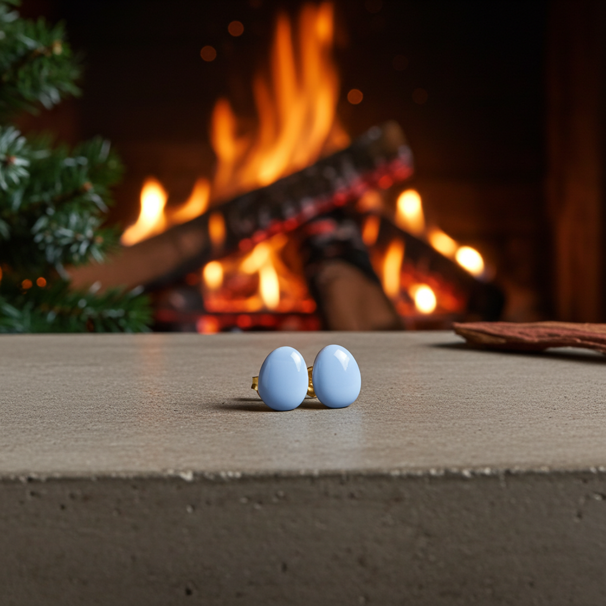 Blue Boulder Opal Stud Earrings