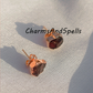 Rough Garnet Gold Electroplated Stud Earrings| Birthstone Jewelry| Rough Stone Jewelry