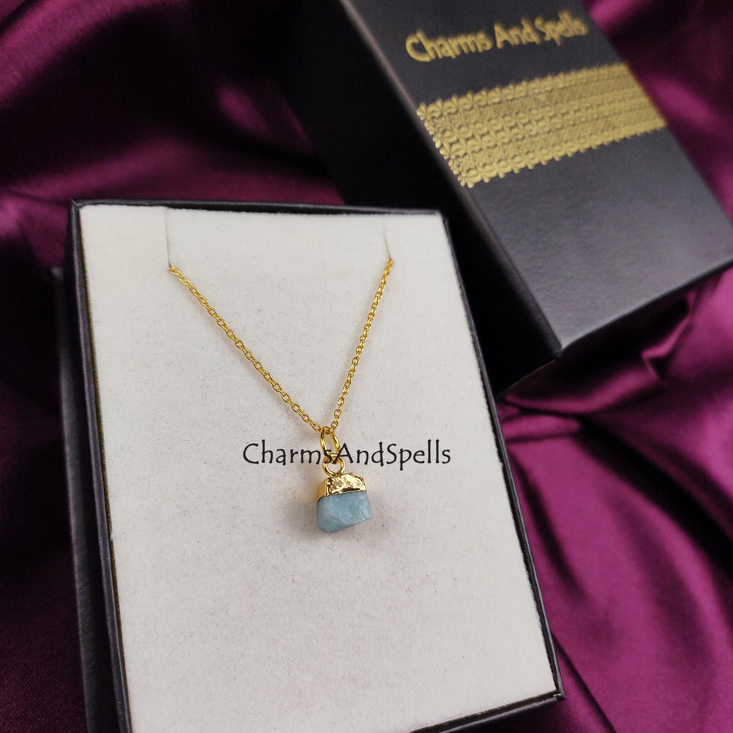 Raw Amazonite Necklace | Natural Gemstone Pendant Dainty Choker Jewelry