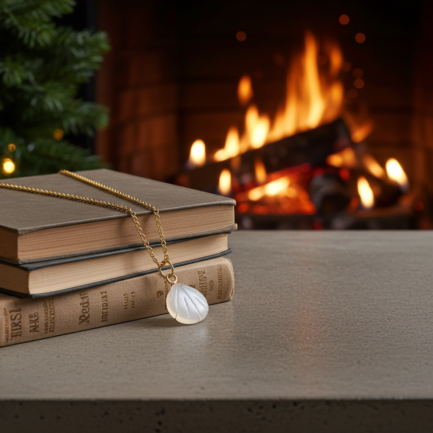 Natural White Moonstone Necklace