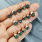 Raw Emerald Charm| Electroplated Pendant Connectors| Rough Gemstone Jewelry