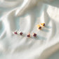 Natural Ruby Stud Earrings| Gold Plated Electroplated Gemstone Jewelry| Ethnic Ruby