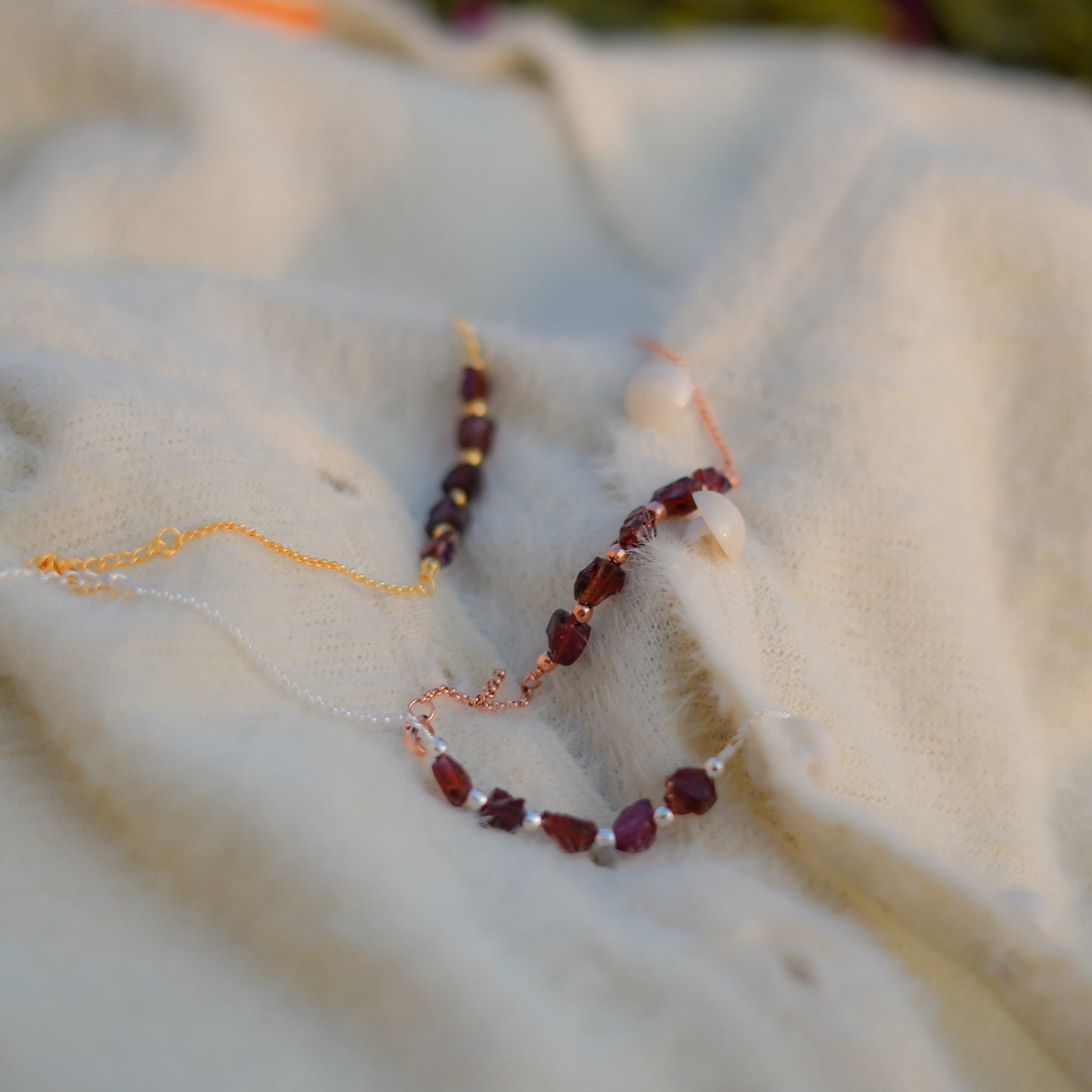 Raw Garnet bracelet| Women bracelet| Raw garnet bracelet