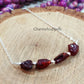 Raw Red Garnet Necklace | January Birthstone Imitation Beaded Jewelry