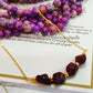 Raw Red Garnet Necklace | January Birthstone Imitation Beaded Jewelry