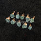 Raw Aquamarine Charm | Electroplated Rough Pendant Birthstone Connector