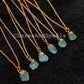 Raw Aquamarine Necklace | 14K Gold Plated Electroplated Dainty Birthstone
