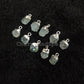 Raw Aquamarine Charm | Electroplated Rough Pendant Birthstone Connector
